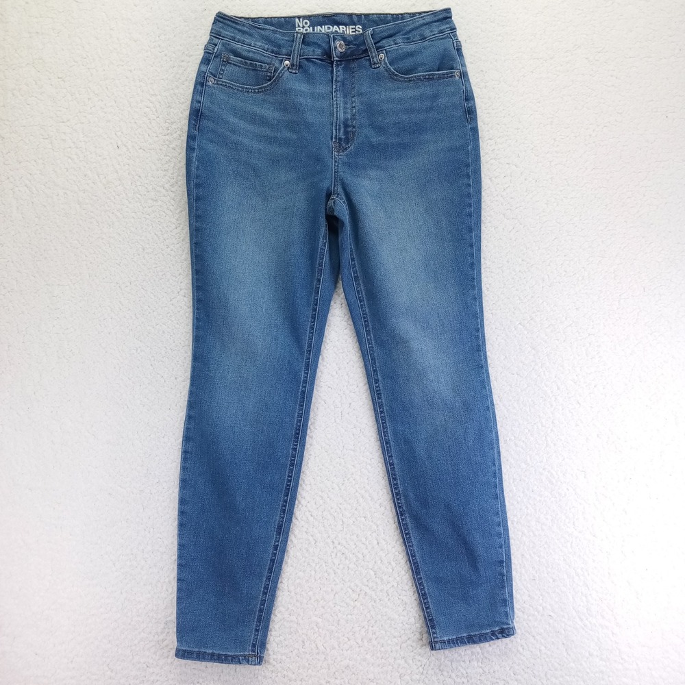 No Boundaries‎ Womens High Rise Skinny Jeans Medium Wash Blue Size 8 Stretch